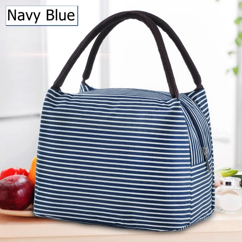 Navy Blue Женская сумка для обеда, стильная сумка-тоут для обеда, изолированная сумка для обеда, термостойкая сумка для обеда - Цвет: Navy Blue