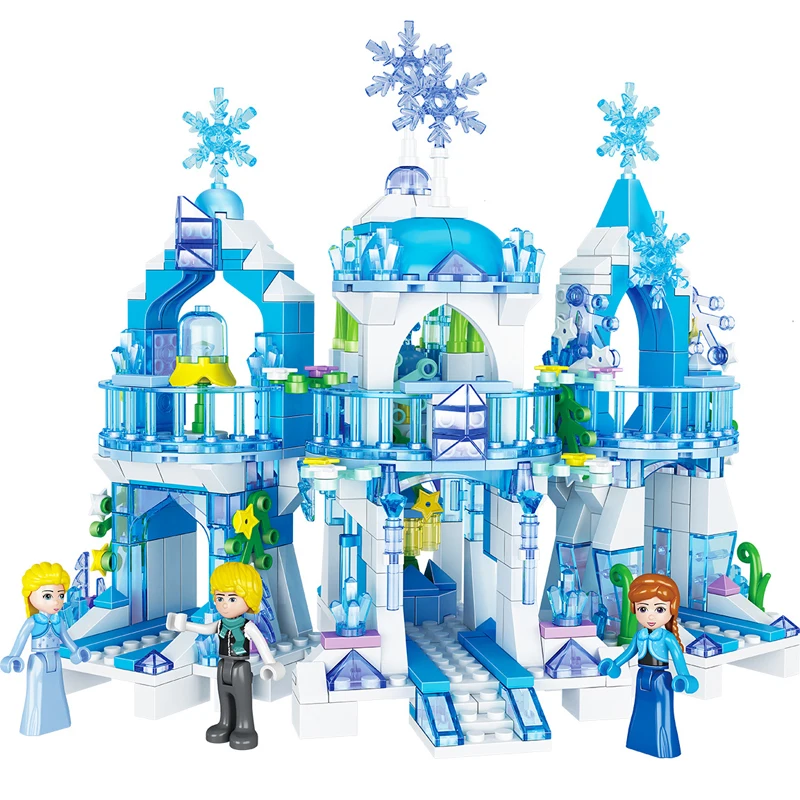 

QL1143 Girl Series Princess Ice Castle Building Blocks Set Kids Assembling Brick Compatible Friend Model Toys for Children