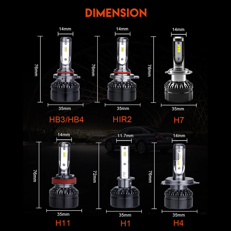 OSRAM СВЕТОДИОДНЫЙ 9012 HIR2 светодиодсветильник фары H1 H4 HB2 9003 9005 9006 HB4 HB3 H11