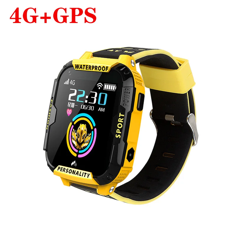 Yellow Новые стильные синие Смарт-часы для детей Поддержка 4Gsim карты Wi-Fi, чтобы сделать видеозвонок gps трекер SOS детские часы - Цвет: Yellow