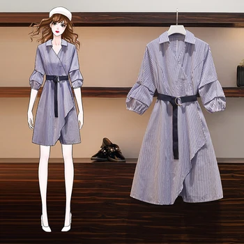

COIGARSAM 4XL Plus Size Fashion Women dress New Summer Belt Dresses 6821