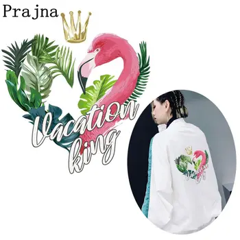 

Prajna Flamingo Patch Iron On Heat Transfers Vinyl Thermal Patches For Clothing Cartoon Animals Ironing Stickers On Kids Jacket