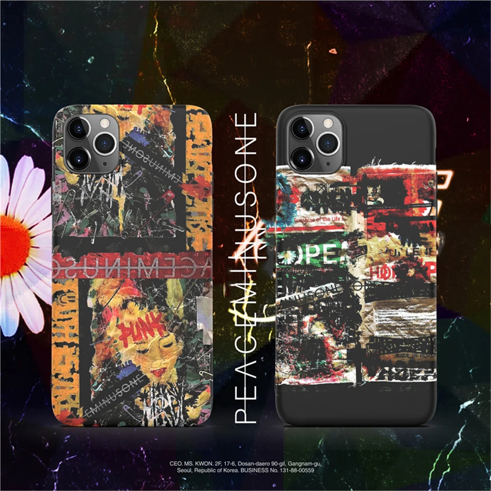 Новый корейский чехол ins peaceminusone с цветочным рисунком для iPhone 11 pro X XS MAX XR 8 7 Plus