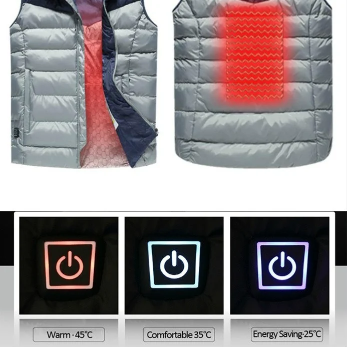 XL-5XL для мужчин и женщин, Электрический теплый жилет с подогревом, теплая зимняя куртка с электрическим подогревом