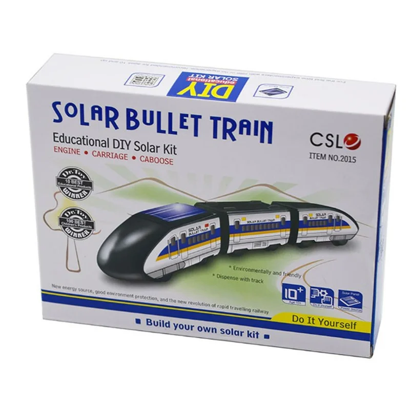 Hot Selling Cool Solar Power High Speed Rail Car Educational DIY Assembly Solar Toys Kit Car Gadget Kid's Toys Gifts