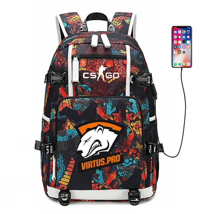 CSGO рожденные побеждать рюкзак USB Порты и разъёмы рюкзак сумка с рисунком под змеиную кожу школьники подростки школьная сумка, дорожная сумка для ноутбука - Цвет: Style 5