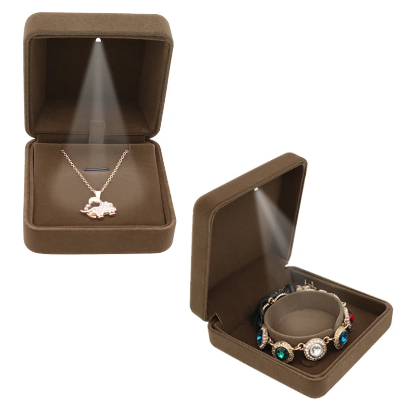 

Velvet LED light bracelet box jewelry box order wedding gift box jewelry storage box earrings display stand
