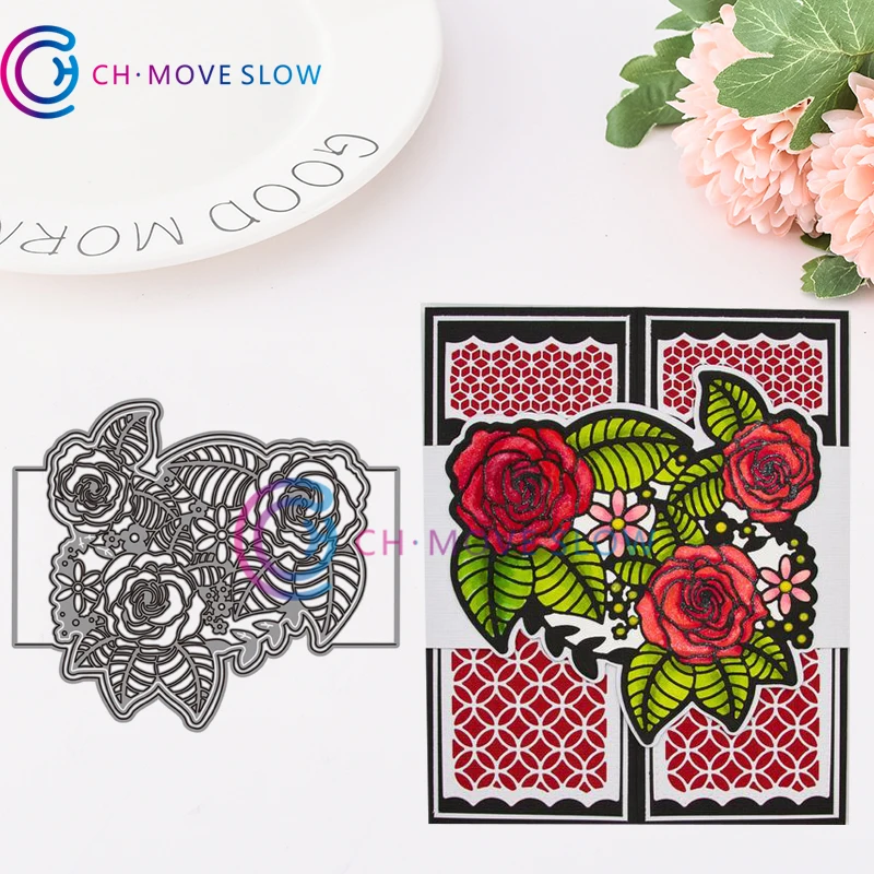 Скрапбукинговая бумага для скрапбукинга CH oasis of roses металлические режущие штампы