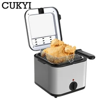 CUKYI Household/Commercial Electric Fryer 2.5L Frying Machine French Fries Maker Deep Oven Fried Chicken Grill BBQ Tool 110/220V 2