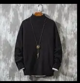 black sweater Babbytoro мужской свитер плюс размер 5XL 4XL M половина черепаха шеи трикотажный пуловер Homme X Mas свитера коричневый хахи черный белый - Цвет: black sweater