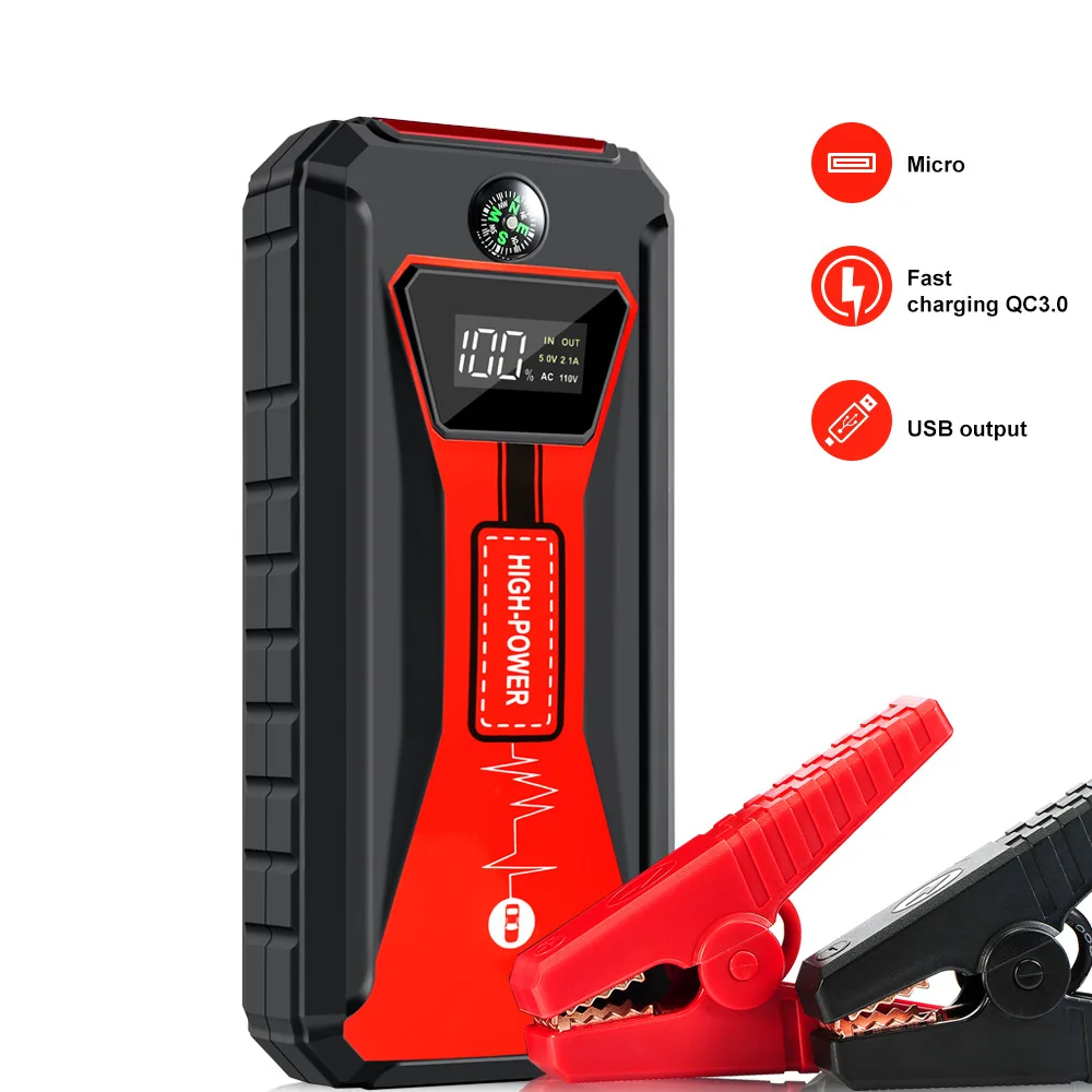 Многофункциональное пусковое устройство 88000mWh 12V Портативное зарядное устройство для автомобильного аккумулятора - Цвет: Red
