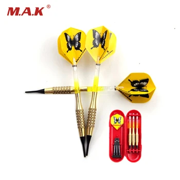 

3pcs 17g Copper Steel Tip Yellow Transparent/Black Shaft Darts and Portable Box