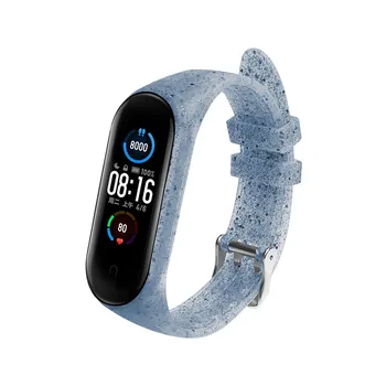 

Replaceable Waterproof Silicone Glitter Double Buckle Strap For Mi Band 5 Sport Silicone Watch Wrist Bracelet For Smart Bracelet