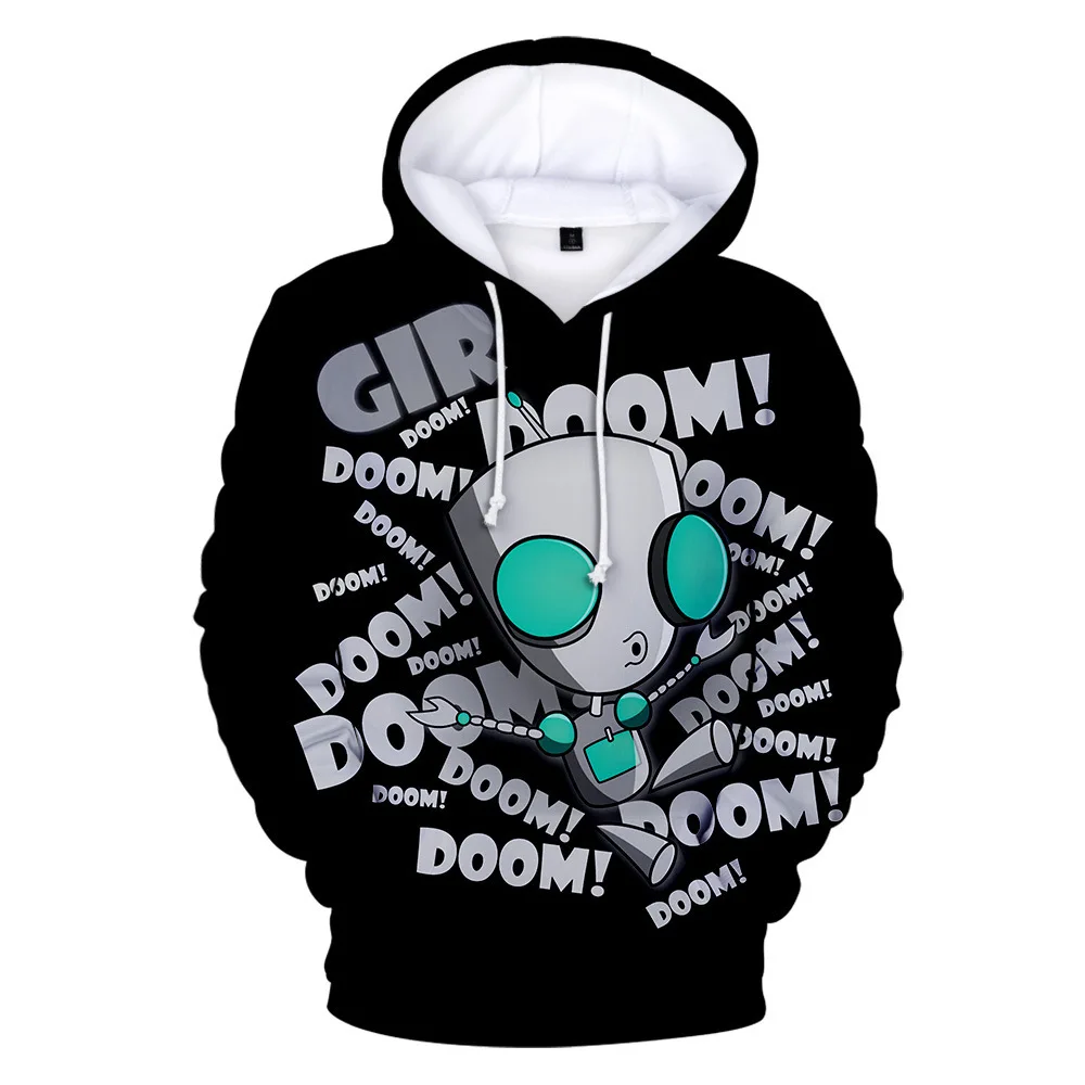 

Invader Zim Hoodies Women Long Sleeve Sweatshirt 2019 Spring Autumn Print Hooded Oversize Hoodies Casual Loose Streetwear Tops