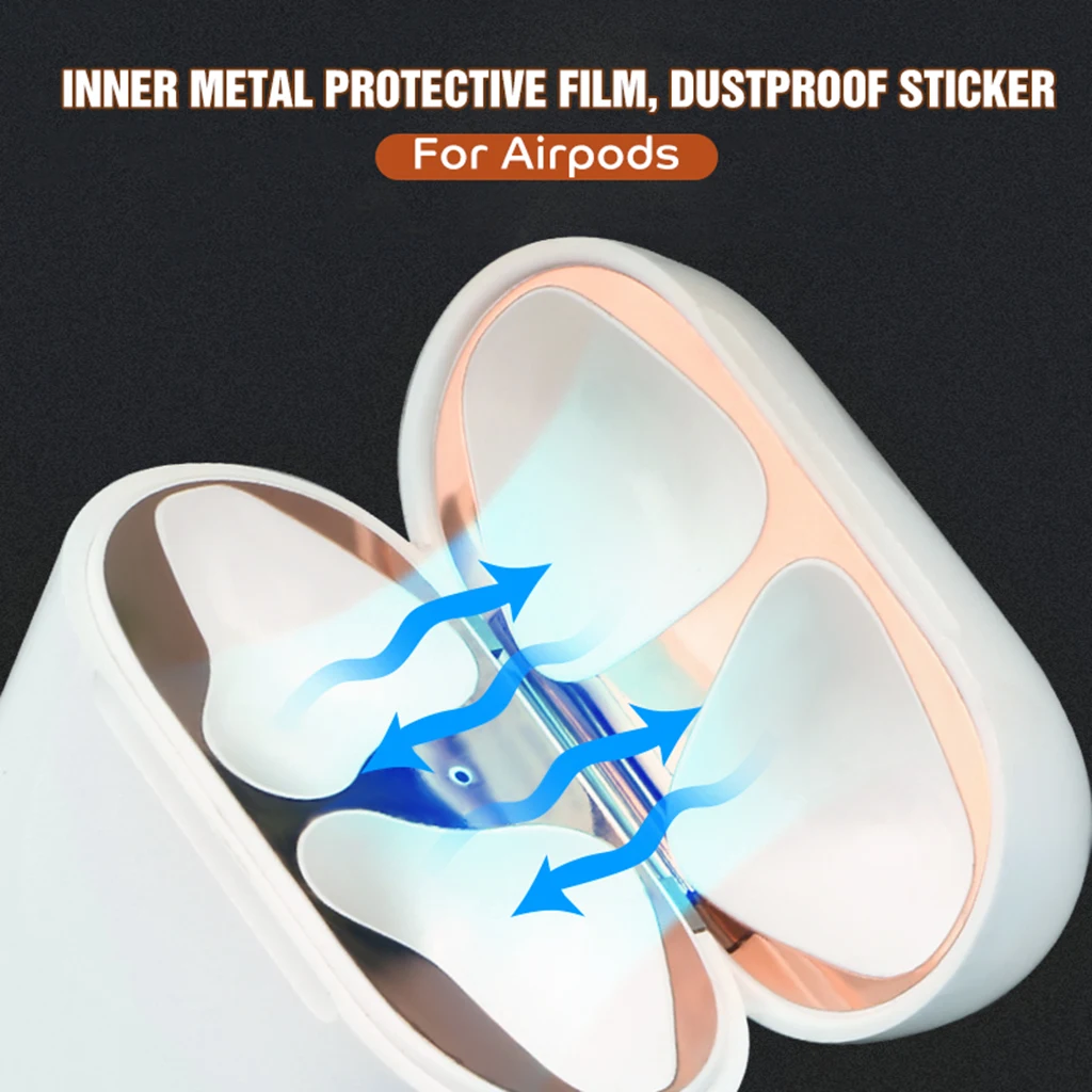 for Apple Air pods Metal Dust Guard sticker Case Cover Dust-proof Protective Sticker Skin Protector for Airpods Accessories
