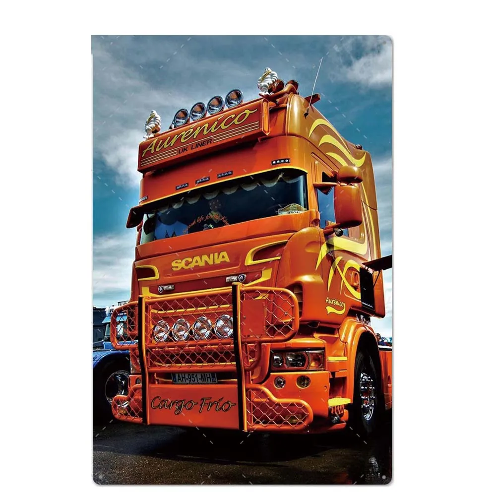 RE2230 Scania металлическая табличка, металлическая винтажная Жестяная Табличка, металлический плакат, Настенный декор для гаража, бара, паба, человека, пещеры, декоративная тарелка - Цвет: RE2230