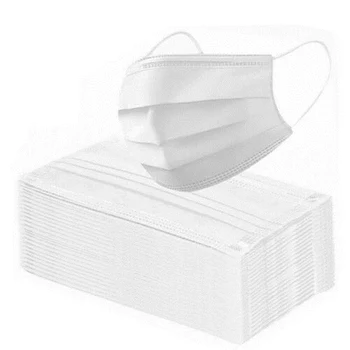 

50pcs White Blue Anti-Dust Haze Face Mask Outdoor 3-Ply Ear Loop Unisex Protective Mask Safety Air Purifying Face Cover