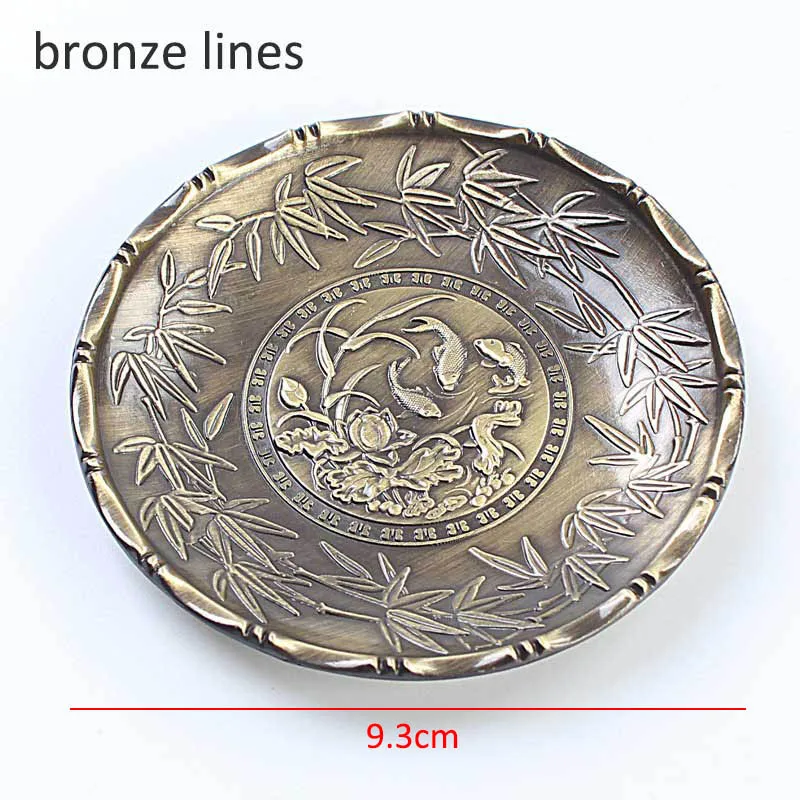 bronze lines 1 шт. напиток Чайный подстаканник Кухонные гаджеты украшение стола термостойкая сплав медь подставка для чайного сервиза коврики для кофейных чашек держатель для чайной посуды - Цвет: bronze lines