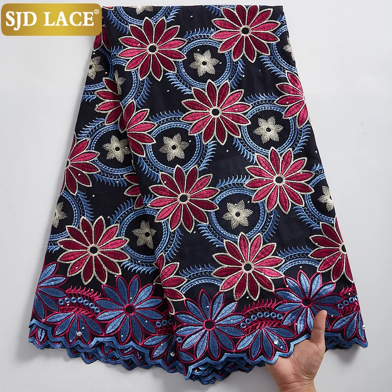 Swiss Voile Lace Switzerland Stones African Nigerian Dry Lace Fabrics Cotton Fabric Sew A2317