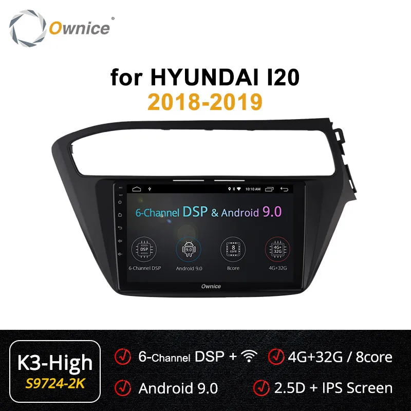 S9724-2 K3 HIGH Owince 2Din 4G LTE DSP Android 9,0 Автомагнитола для hyundai i20 K3 K5 K6 360 панорама оптическая стерео RHD Navi автопроигрыватель - Цвет: S9724-2 K3 HIGH