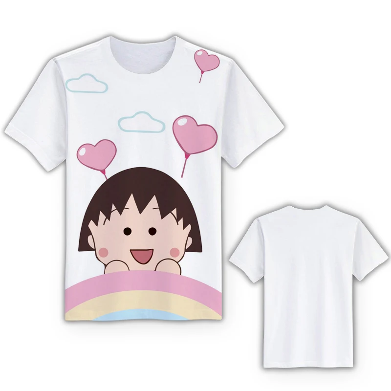 Г., 1 шт., модные футболки с аниме рисунком «Chi-bi Maruko», Повседневная футболка Летняя футболка с короткими рукавами, индивидуальная футболка унисекс, новинка