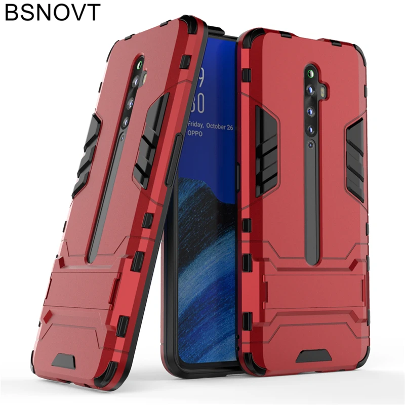 For OPPO Reno2 Z Case Phone Holder Hard PC Heavy Armor Shell Anti konck Phone Case 3