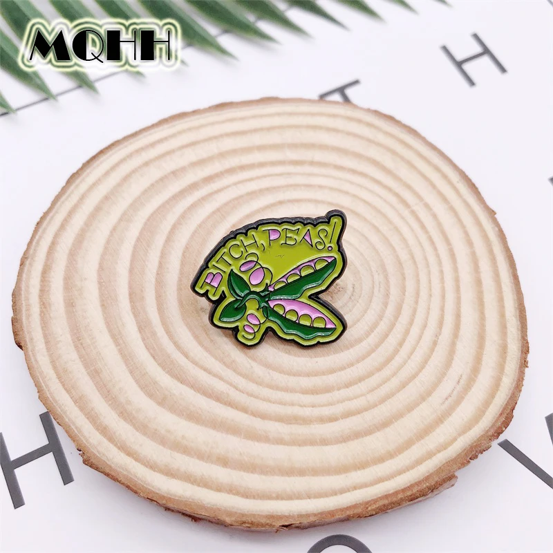 Креативная эмалированная брошь в виде растительного гороха из мультфильма