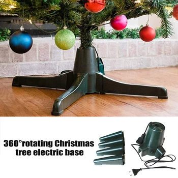 

360 Degrees Rotating Christmas Tree Stand Home Festival Stable Decoration Office Holiday Adjustable Electric Base Portable