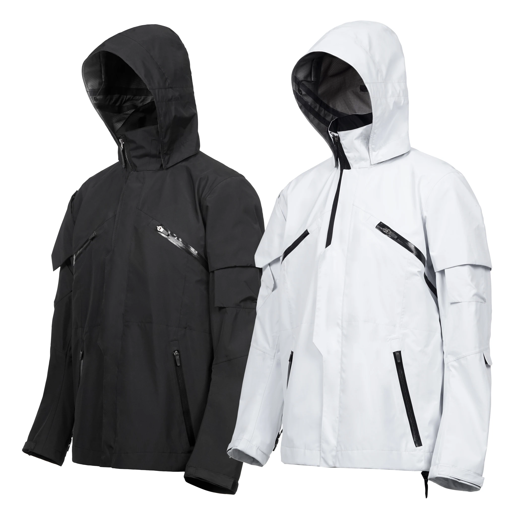 Ninja warning Waterproof hooded stormsuit jacket membrane carrier