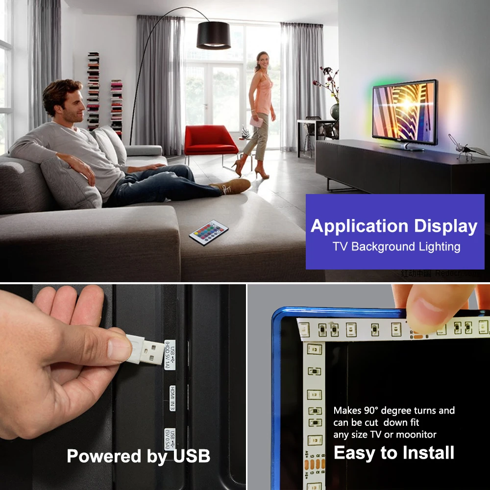 Светодиодный Ночной светильник DIY 5V USB Светодиодные ленты 2835 для