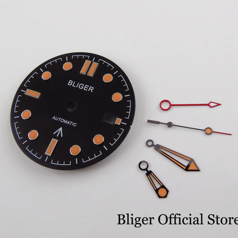

BLIGER New Watch Dial + GMT Watch Hand Fit GMT MINGZHU 3804 Movement
