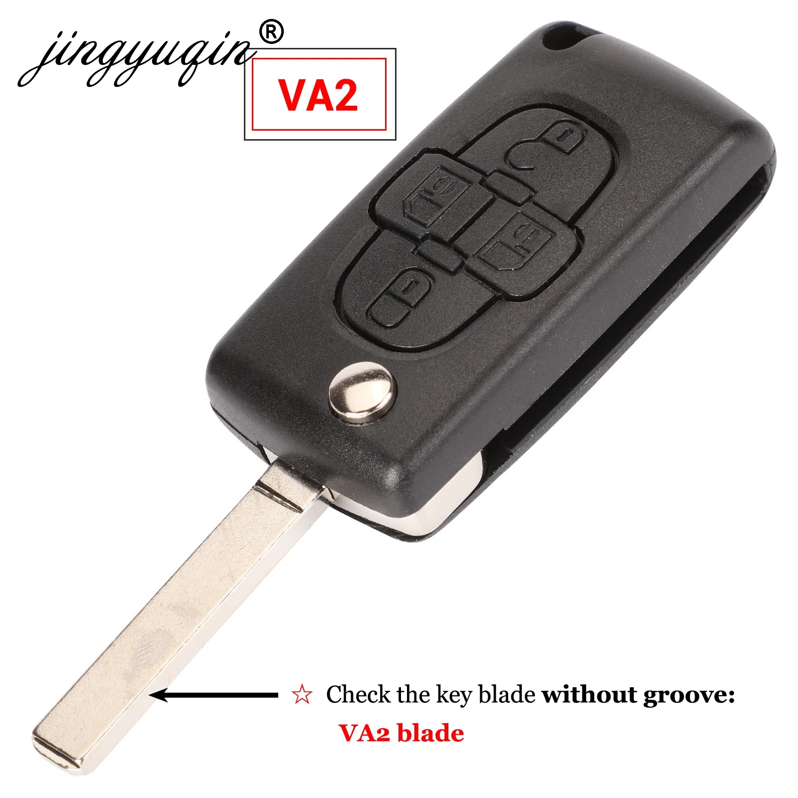 Online Jingyuqin FRAGEN FSK 433Mhz 4 Tasten Flip Floding Remote Key Fob Control Für Peugeot 1007 Für Citroen C8 VA2 HU82 Klinge CE0523