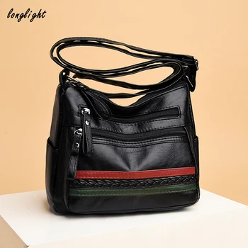 

Longlight Woman Ultralight Fashionable Shoulderbag Pu Luxury Leather Multi-pocket Design Crossbody Bags For Women 2020
