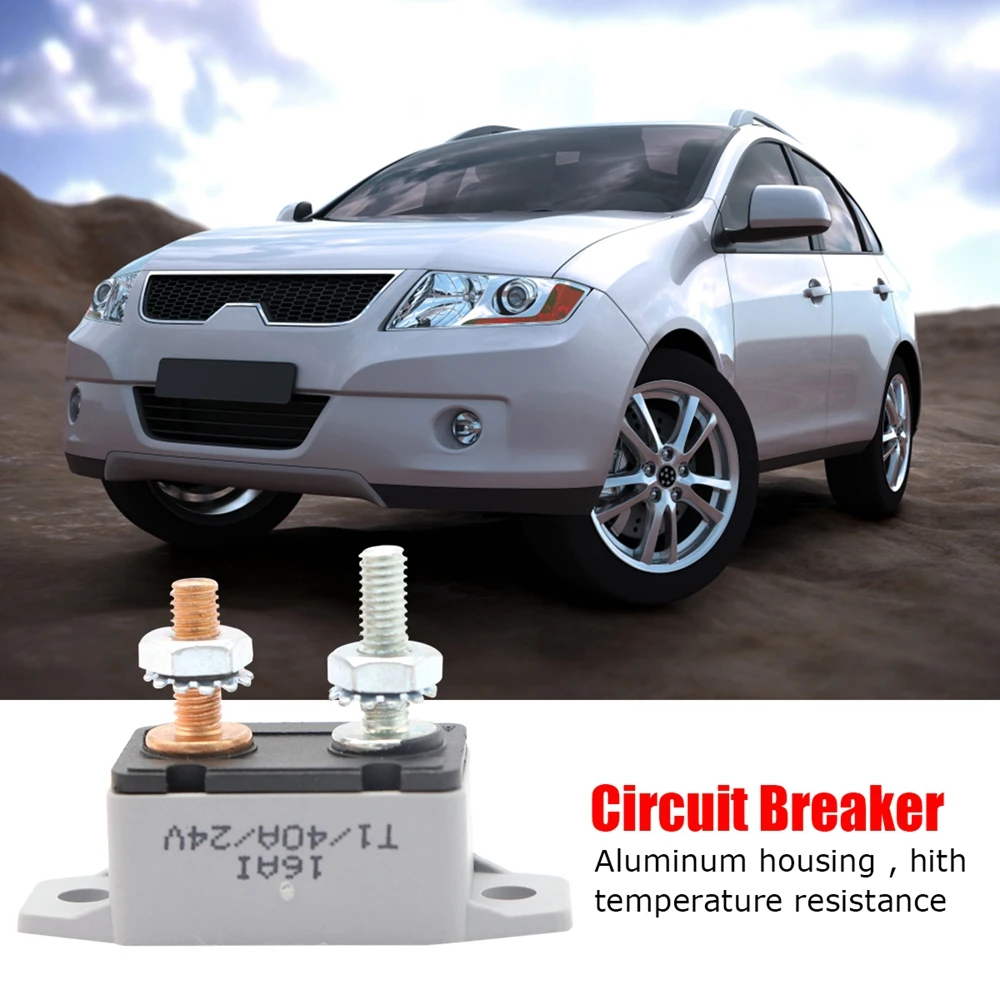 

24V Automatic Reset Heavy Duty Type-I Stud Mount Circuit Breaker w/Cover Stud Bolt Type For Trucks Cars Ship 10/15/20/25/30/40A