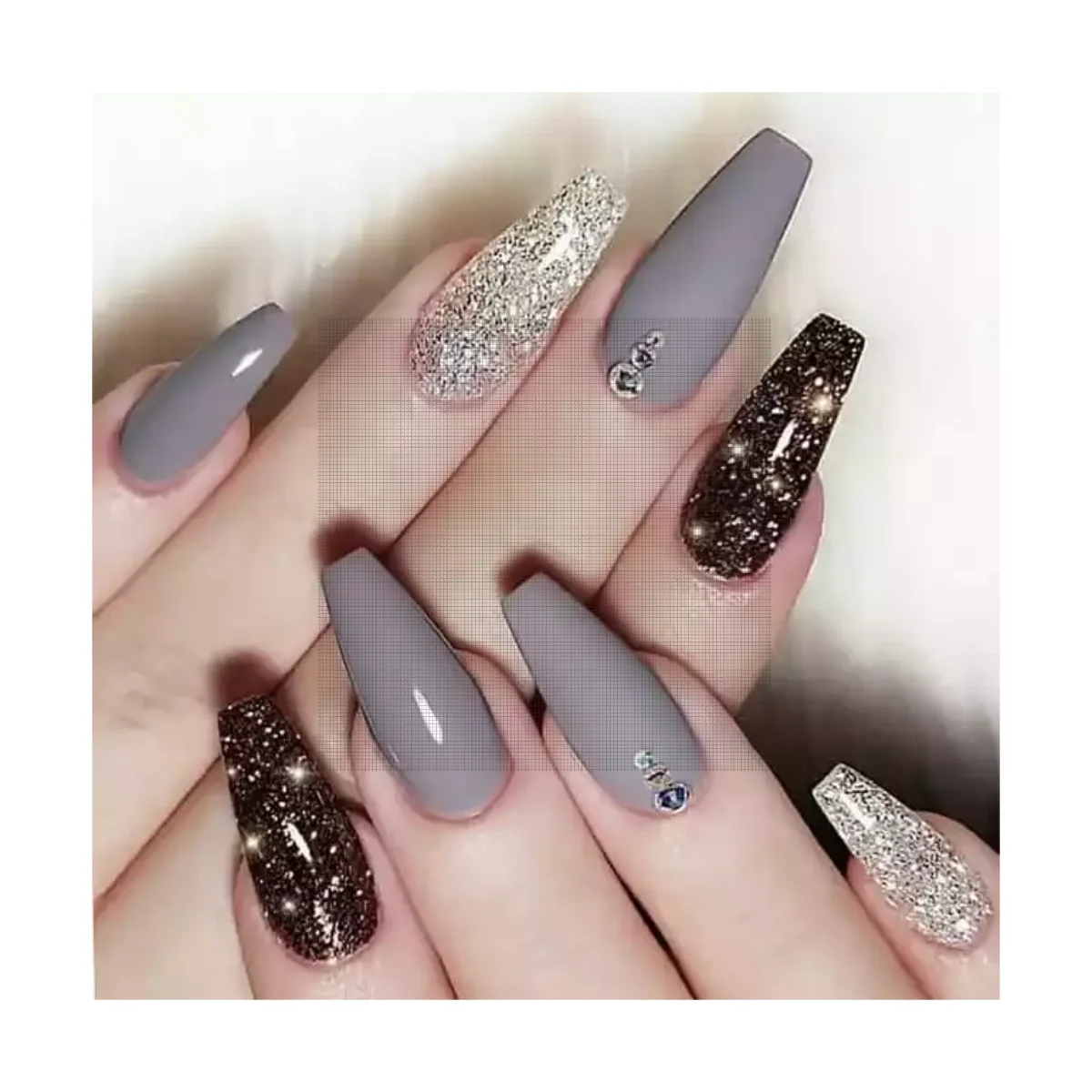 2020 New 20pcs/box Long Coffin Ballerina Press On False Nails Green Designs  Full Cover 3d Artificial Fingernails Full Abs Size - Buy Wholesale Press On  Nails With Rhinestones,Full Cover Fingernails,False Nails Supplies
