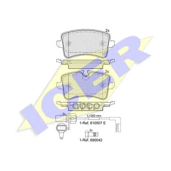 181986_колодки Дисковые Задние! Audi A6/A7/A8 2.0tfsi-6.3/2.0tdi-4.2tdi 09 Icer 181986 Icer арт. 181986