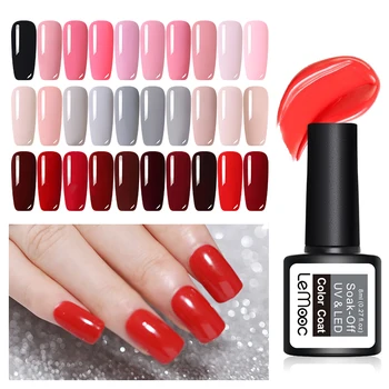 

LEMOOC Gel Nail Polish 8ML Semi Permanant UV Glitter Gel Polish For Nail Art Color Gel Soak Off No Wipe Top Coat Nails Polish