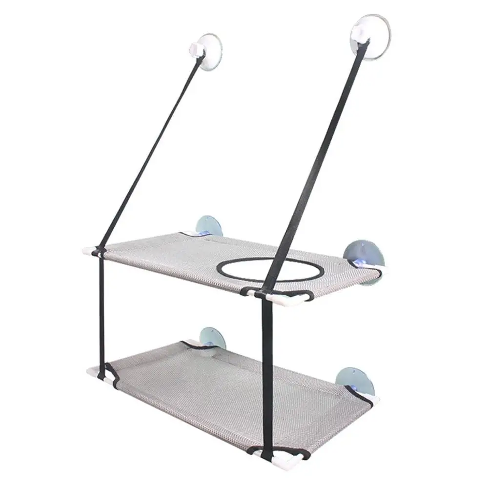 

20kg Two Layers Pet Cats Basking Window Mounted Suction Cup Hanging Hammock Bed Cats Kitten Supplies 2 Colors 51cmx31cm