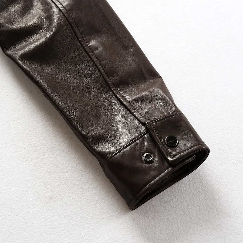 High Quality Genuine Leather Jackets Male Autumn Winter Sheepskin Casual Business Coats Large Size Zipper Warm Jacket