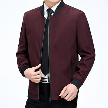 

2020 Spring New Model Men's Printed Jacket Thin Stand Collar Casual Jacket