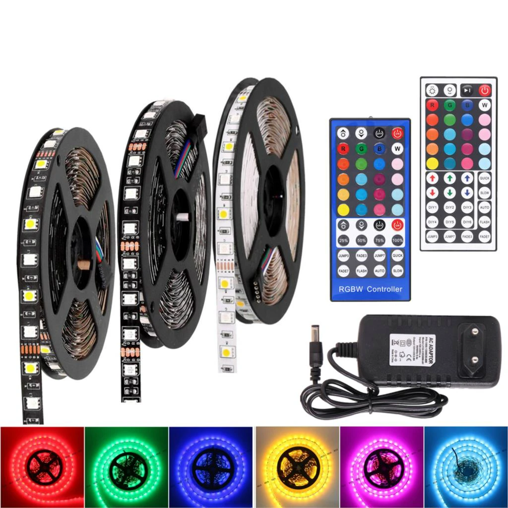 RGB Светодиодная лента Водонепроницаемая RGBW DC12V 5050 белый черный pcb WIFI RGBWW гибкие