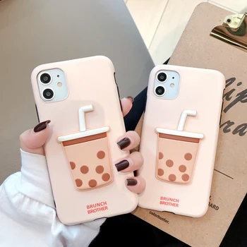 

Cute Soft Case for IPhone 11 Pro Max Case Cartoon Bubble Tea Cover for IPhone XR X XS Max 6S 7 8 Plus Case Silicone Funny Coque