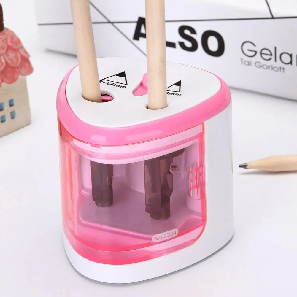 Dual Holes Battery Automatic Electric Pencil Sharpener School Office Stationery