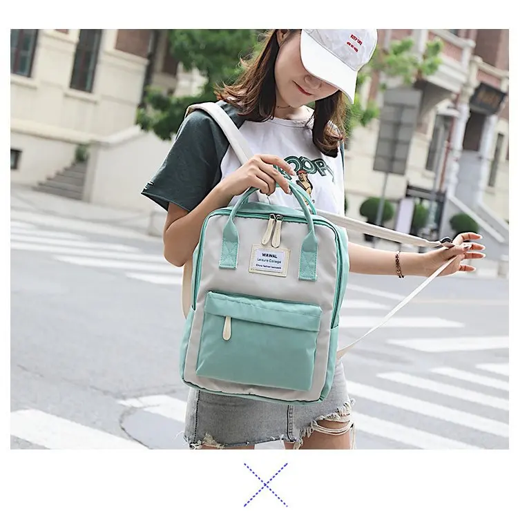 WOMEN'S Bag High School Students School Bag New Style Korean-style Student Backpack Hand Dual Purpose Waterproof Backpack W