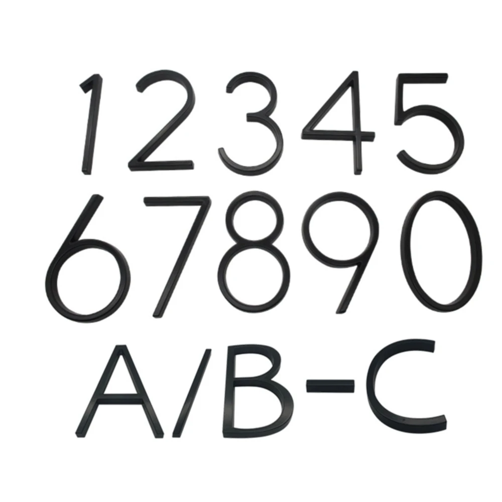 127mm Floating House Number Letters Big Modern Door Alphabet Home Outdoor 5 In.black Numbers Address Plaque Dash Slash Sign #0-9 solar power led light sign house hotel door address plaque number digits plate lampes solaires led solaire lamp outdoor home 3 m