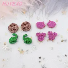 (40 개/몫) 12mm 모듬 된 giltter 귀걸이 (스터드 없음) 핑크 여성 마우스 공 dinasour 귀걸이 0.5 인치 레이저 컷-ac1578(China)