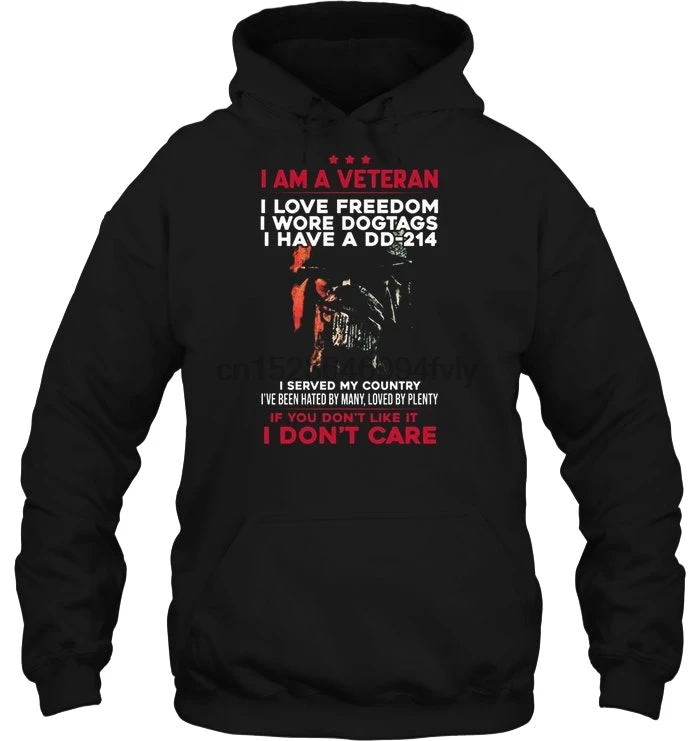 Мужская толстовка с капюшоном I'm A Veteran I Love Freedom Have Dd-214 (1) женская уличная одежда |