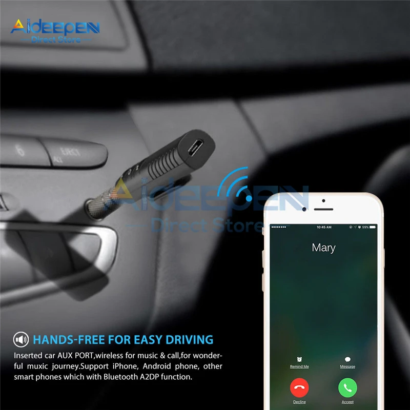 Bluetooth приемник AUX 3,5 мм аудио автоматическое подключение Bluetooth аудио передатчик громкой связи беспроводной автомобильный Bluetooth адаптер