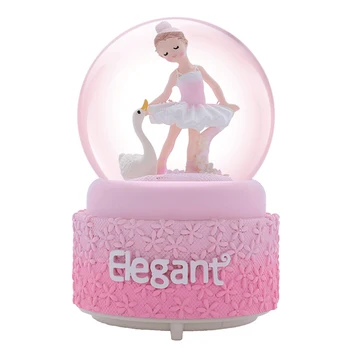

Rotating Ballet Girl Crystal Ball Figurines Dancer Miniature Model Ornament Music Box Wedding Decoration Craft Birthday Gift