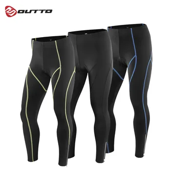 

Outto Men's 3D Gel Padded Compression Cycling Long Pants Full Length Breathable Road Bike Riding Bicycle Tights